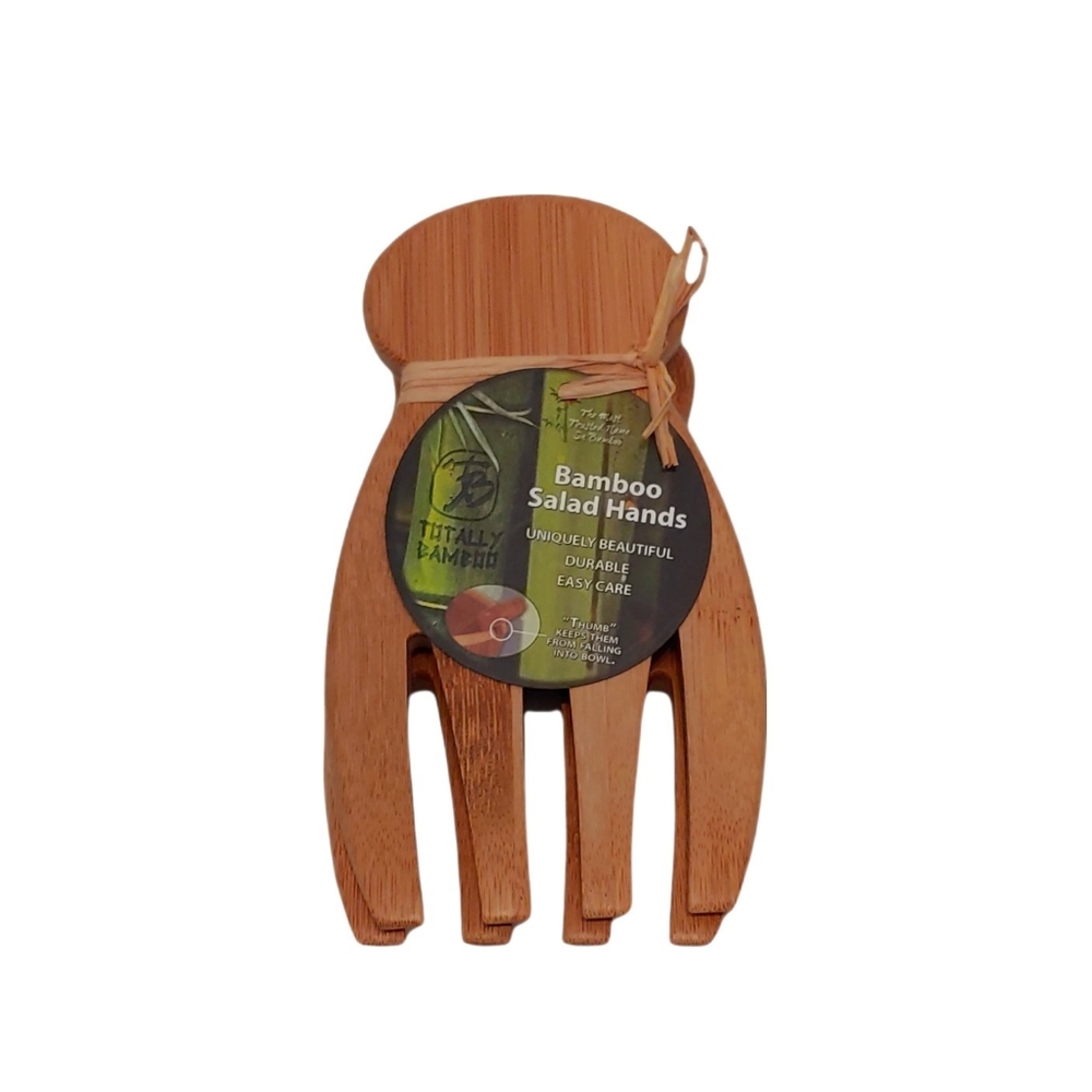 Totally bamboo salad hands cutlery set NWT